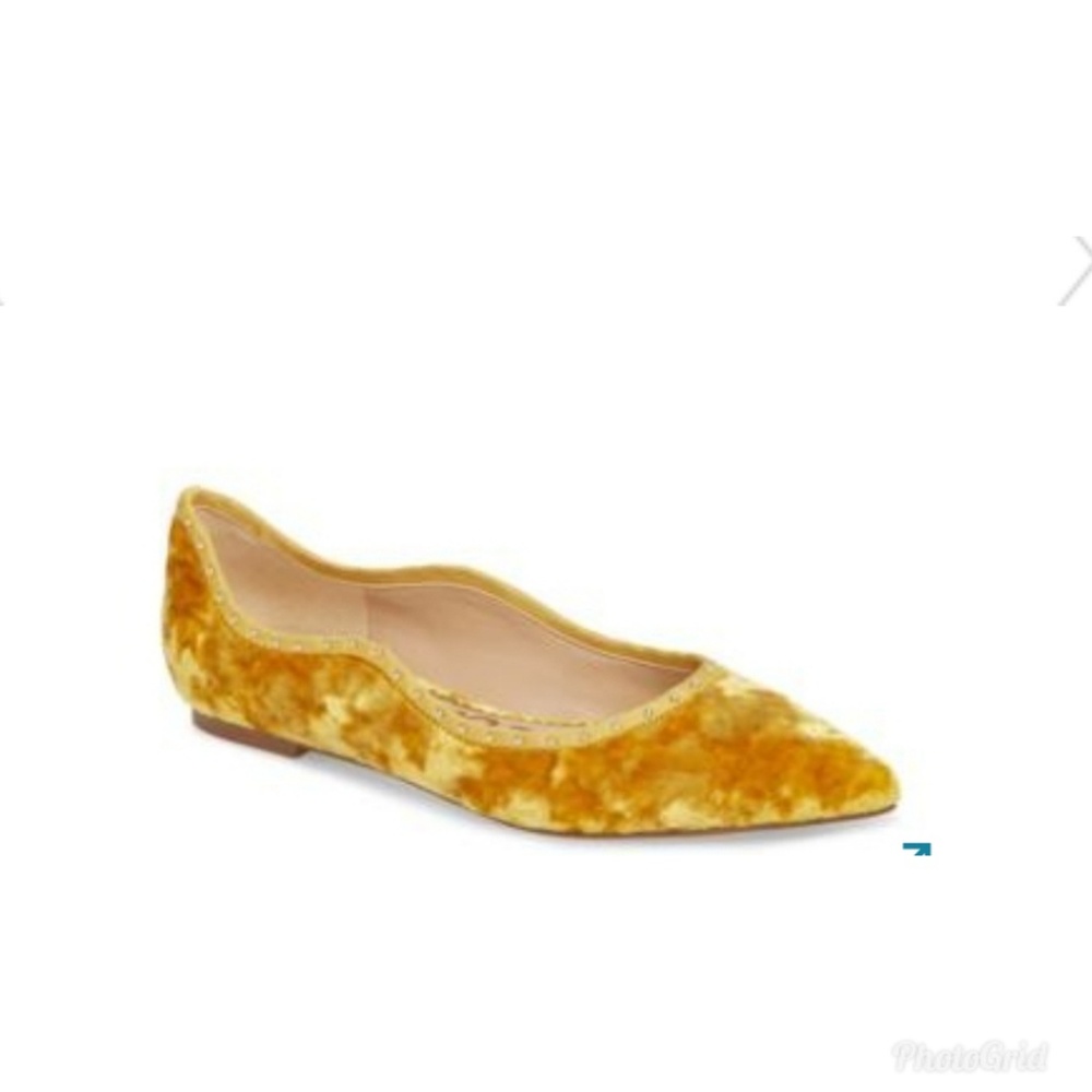 Sam Edelman Rivera Gold Crushed Velvet Flats